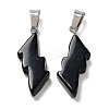 Natural Obsidian Pendants G-C057-01P-04-2