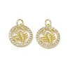 Real 18K Gold Plated Brass Micro Pave Clear Cubic Zirconia Pendants KK-E068-VB409-8-2