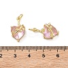 Brass Micro Pave Cubic Zirconia Pendants KK-F930-21G-3