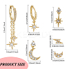 2 Sets 2 Color Brass Micro Pave Cubic Zirconia Dangle Stud Earrings EJEW-AN0004-50-2