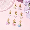 8Pcs 8 Colors Flower Acrylic Pendant Decorations HJEW-FS00034-04-8
