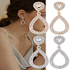 2 Pairs 2 Colors Alloy Rhinestone Dangle Stud Earrings EJEW-LP0001-99-1