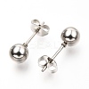 304 Stainless Steel Ball Stud Earrings EJEW-C501-10D-5
