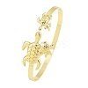 Marine Organism Brass Cuff Bangles for Women BJEW-D368-03L-G-4