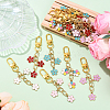 18Pcs 6 Colors Flower Alloy Enamel Pendant Decorations HJEW-YW00150-5