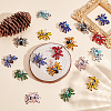 18Pcs 9 Colors Glass Pendants PALLOY-WR00004-3