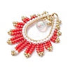 Handmade Glass Seeds Teardrop Pendants PALLOY-MZ00390-01-3