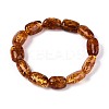 Natural Amber Beaded Stretch Bracelets for Men Women BJEW-T018-24-2