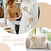 2Pcs 2 Styles Dragon Shape Polyester Embroidery Sew on Flower Appliques PATC-MA0001-36-5