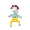 Glass Seed Bead with Glass Pearl Round Bead People Pendants PALLOY-MZ00643-3
