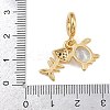 Brass Pave Clear Cubic Zirconia European Dangle Charms KK-N271-44G-3