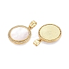 Brass Micro Pave Clear Cubic Zirconia Pendants KK-N254-191G-2