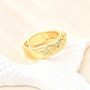 Ocean Theme Brass Micro Pave Cubic Zirconia Cuff Rings for Women LS-RJEW-F184-17I-G-4