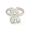 Brass Letter Open Cuff Rings for Women RJEW-G313-01R-P-2
