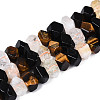 Natural Obsidian & Citrine & Tiger Eye Beads Strands G-N358-01A-05-2