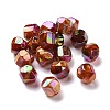 UV Plating Rainbow Iridescent Acrylic Beads PACR-H003-24-1