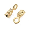 Rack Plating Brass Orange Cubic Zirconia European Dangle Charms KK-Q006-58G-2