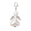 Heart Angel Glass Pearl & ABS Plastic Imitation Pearl Pendant Decorations HJEW-JM03565-01-2