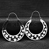 Non-Tarnish 304 Stainless Steel Hollow Star Hoop Earrings EJEW-P248-08P-1