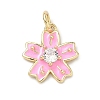 Brass Pave Clear Cubic Zirconia Pendants KK-H255-06G-01-1