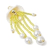 Glass Seed Beaded Jellyfish Pendants PALLOY-MZ00571-04-3