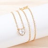 Brass Pave Clear Cubic Zirconia Pendant Necklaces for Women NJEW-Z079-02G-03-3