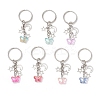 Transparent Baking Paint Glass Keychains KEYC-JKC01284-2