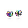 Rack Plating Rainbow Color 304 Stainless Steel Beads STAS-S119-081B-01-3