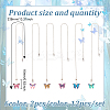 12Pcs 6 Colors Butterfly Alloy Enamel Charms Ceiling Fan Pull Chain Extenders HJEW-GO00070-2