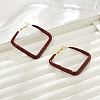 Brass Rhombus Hoop Earrings LS-EJEW-A121-12E-G-1