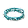 Chip & Round Synthetic Turquoise Beaded Stretch Bracelets for Women BJEW-JB10189-06-1