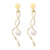 Brass Round Tassel Stud Earrings KK-P325-49G-4