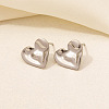 Non-Tarnish Stylish Heart Shaped 304 Stainless Steel Stud Earrings for Women BS5340-9-1