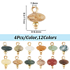 48Pcs 12 Styles Mixed Gemstone Rondelle Charms with Rack Plating Brass Loops FIND-DR0001-37-2