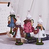 Resin Standing Rabbit Statue Bunny Sculpture Tabletop Rabbit Figurine for Lawn Garden Table Home Decoration ( Brown ) JX085A-7
