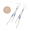Round 304 Stainless Steel Natural Sodalite Dangle Earrings EJEW-JE06783-02-4