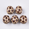 Printed Natural Wood Large Hole Beads WOOD-R251-01D-LF-1