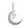 Alloy Moon & Glass Pendant Decorations HJEW-JM02689-01-2