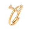 304 Stainless Steel Micro Pave Cubic Zirconia Cuff Open Rings LS-RJEW-D336-01G-01-2