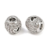 Brass Micro Pave Cubic Zirconia Beads KK-F906-23P-2