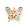 Brass Micro Pave Cubic Zirconia Pendants KK-K371-46G-03-1
