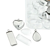 15Pcs 3 Styles 304 Stainless Steel Pendant Cabochon Settings STAS-FS0001-41-3