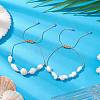 Adjustable Natural Shell Braided Beads Bracelets for Women BJEW-JB10978-2