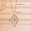 Brass Micro Pave Clear Cubic Zirconia with Natural White Shell Pendant 304 Stainless Steel Cable Chain Necklaces for Women WGAF233-05-1
