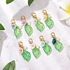 Leaf Acrylic & Flower Resin Pendant Decorations HJEW-JM02778-1
