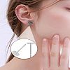 304 Stainless Steel Stud Earring Settings with Flat Round Brass Heads and Plastic Ear Nuts STAS-LP0004-52P-3
