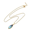 Rack Plating Natural Paua Shell Pendants Necklace NJEW-B104-01A-01G-2