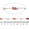 Handmade Natural Strawberry Quartz Nuggets Beaded Chains CHC-F020-03G-03-2