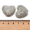 Sparkling Acrylic Heart Beads with Rhinestone Embellishment OACR-NH0001-02B-07-3
