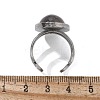 Oval Natural Grey Agate Finger Rings RJEW-M062-02P-12-3